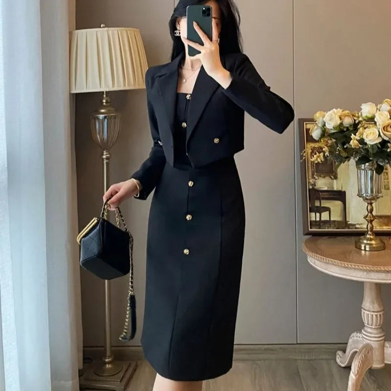 Long Sleeve Suits 2 Pieces Sets for Women Sexy Woman Outfit Office Clothing New Arrivals Vintage Festival Y2k Clothes Matching