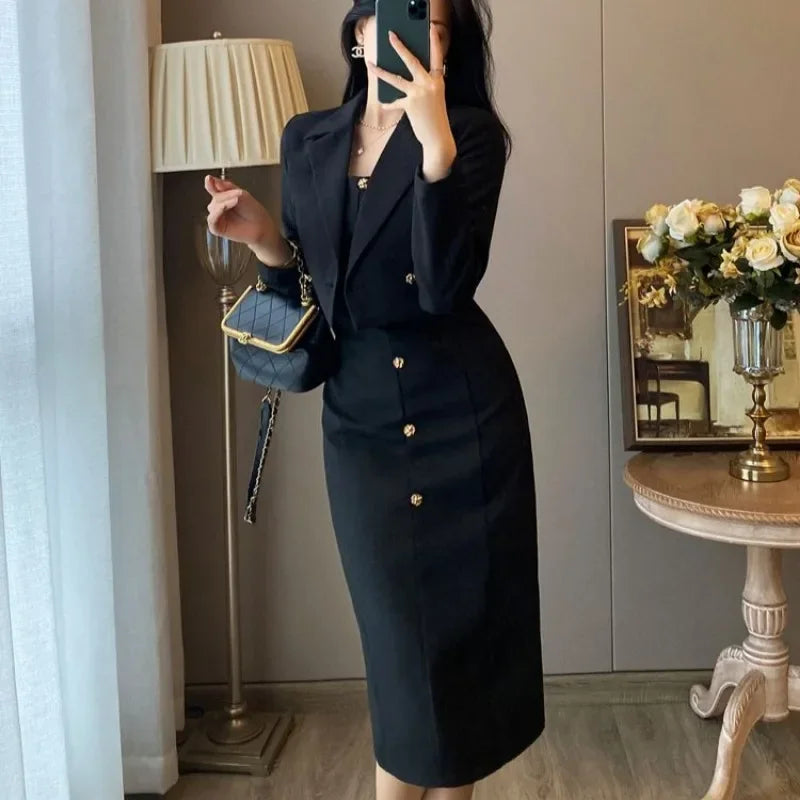 Long Sleeve Suits 2 Pieces Sets for Women Sexy Woman Outfit Office Clothing New Arrivals Vintage Festival Y2k Clothes Matching