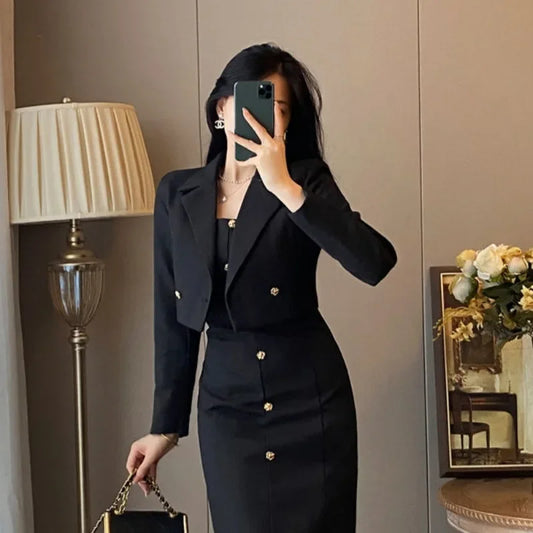 Long Sleeve Suits 2 Pieces Sets for Women Sexy Woman Outfit Office Clothing New Arrivals Vintage Festival Y2k Clothes Matching