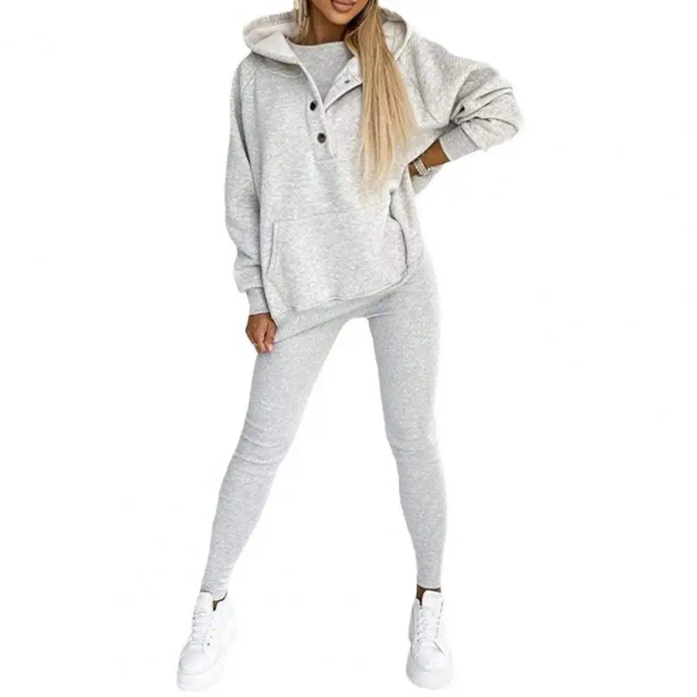 Women Thick Fleece 3 Pcs Elastic Set Sweatpants Vest Hoodies Jackets Fall Winter Jogger Luxury Warm Outfit Sweatsuit Tracksuits