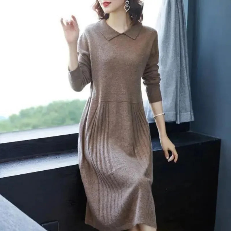 Crochet Knitted Robe Maxi Long Solid Blue Loose Dresses for Women Purple Clothes Woman Dress Evening Knit Cheap Casual Designer