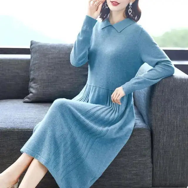 Crochet Knitted Robe Maxi Long Solid Blue Loose Dresses for Women Purple Clothes Woman Dress Evening Knit Cheap Casual Designer